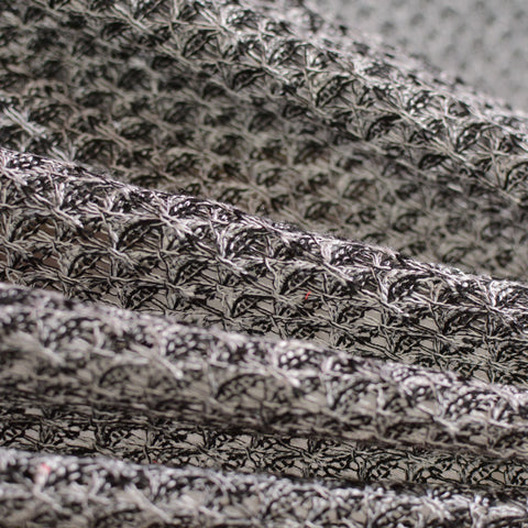 Black Geometric Jacquard, Poly-Viscose, 243 gsm
