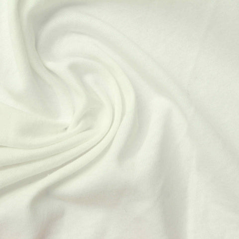 100% Cotton Jersey Knit Fabric, 120 gsm, 165 cm — White