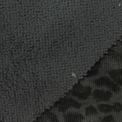 Dark Grey Leopard Bouclé, Polyester