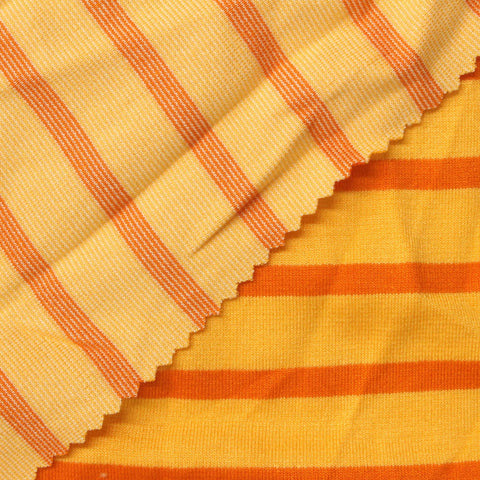 Orange Horizontal-Stripe Ponte Knit, Viscose-Poly, 330 gsm