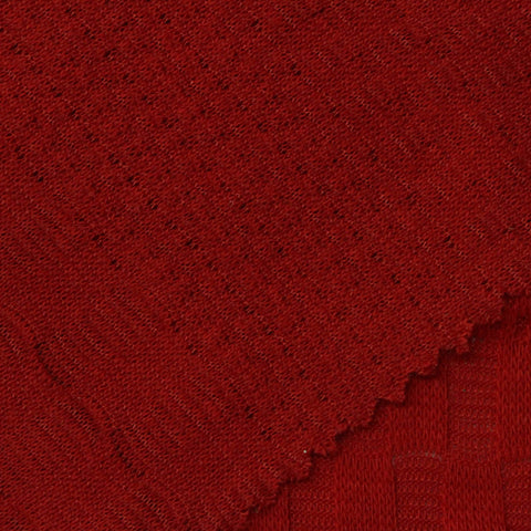 Jacquard Pointelle Knit Fabric, 170 gsm — Red