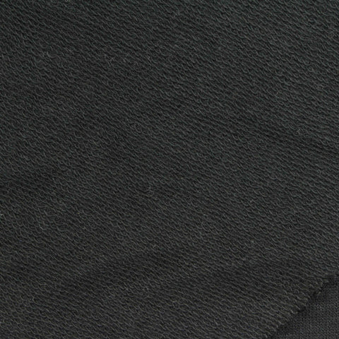 100% Cotton French Terry Fabric, 165 gsm, 165 cm — Black