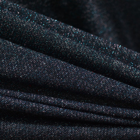 Dark Blue Marl French Terry, Cotton-Metallic, 257 gsm