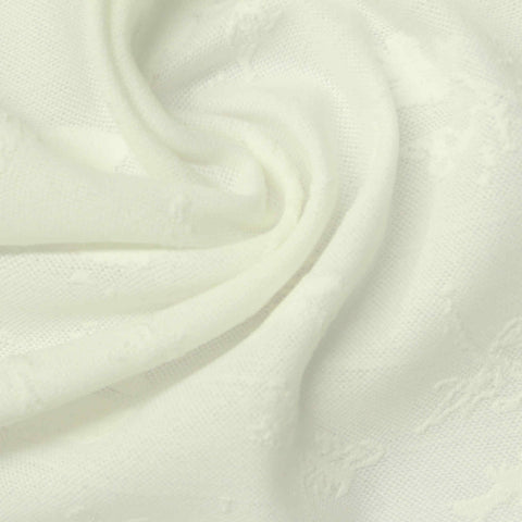 White Abstract-Floral Jacquard, Polyester