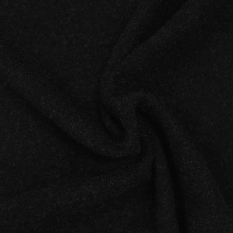 Polyester Viscose Stretch Interlock Knit Fabric, 182 gsm, 185 cm — Black