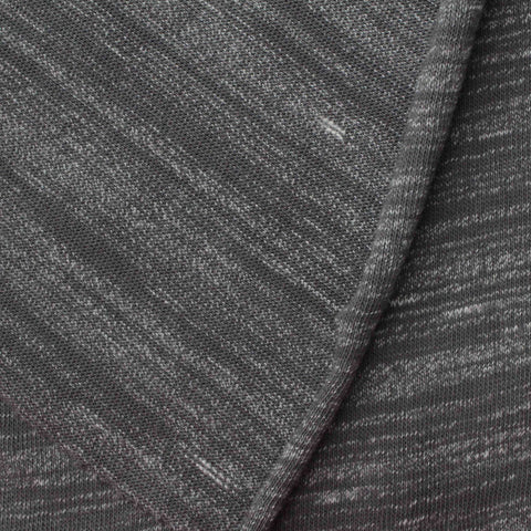 Dark Grey Marl Rib Knit, Cotton, 170 gsm, 165 cm