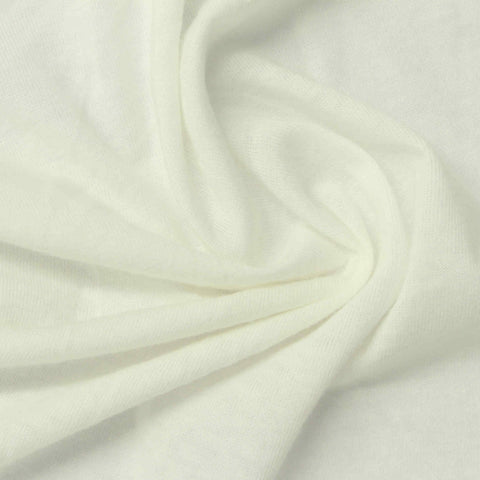 Cotton Polyester Jersey Knit Fabric, 130 gsm, 155 cm — White