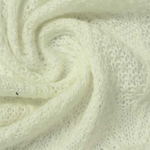 Cream Tone-on-Tone Pointelle Knit, 267 gsm