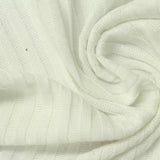 Viscose Stretch Rib Knit Fabric, 190 gsm, 130 cm — White — photo 2