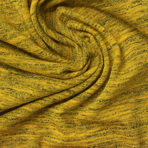 Yellow Marl Jersey Knit, Cotton-Poly, 150 gsm