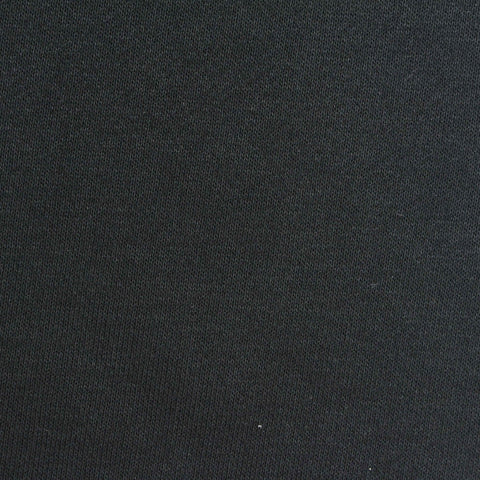 Brushed Polyester Cotton French Terry Fabric, 265 gsm, 180 cm — Black