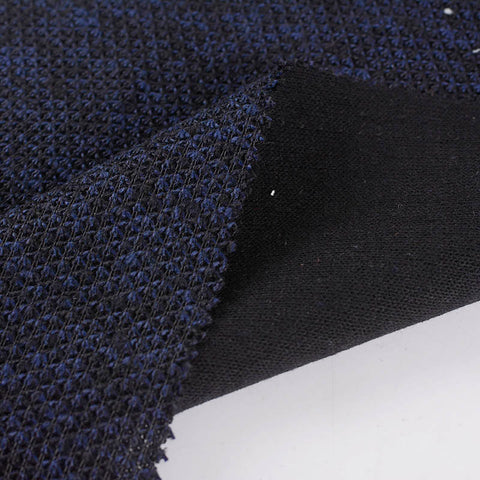 Jacquard 100% Polyester Interlock Knit Fabric, 415 gsm — Black