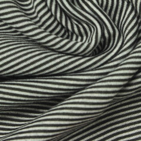 Black Horizontal-Stripe Corduroy, Cotton-Poly