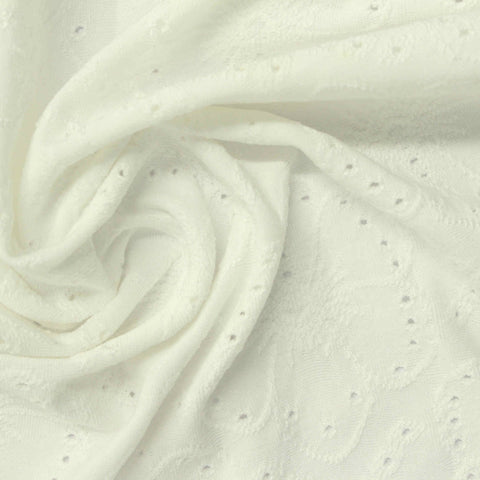 White Tone-on-Tone Floral Jacquard, Polyester, 200 gsm