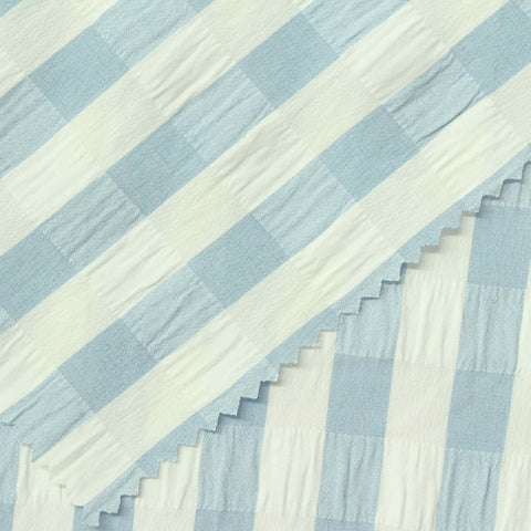 Light Blue Bold-Check Woven, Polyester