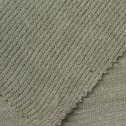 Grey-Green Heather Rib Knit, Polyester, 270 gsm