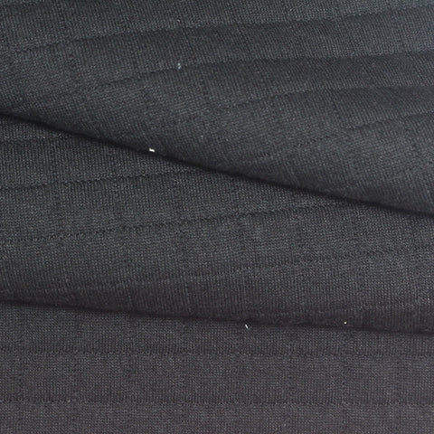 Charcoal Small-Square Scuba Knit, Polyester