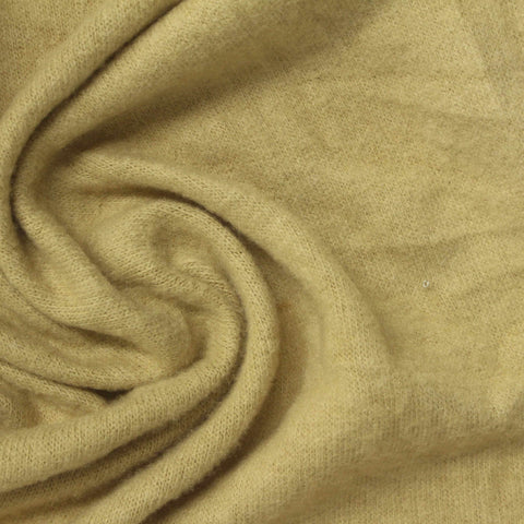 Brushed Polyester Viscose Stretch Chunky Knit Fabric, 195 gsm, 154 cm — Khaki