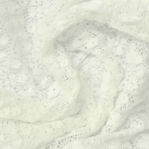 White Floral Crepe, Polyester, 150 gsm