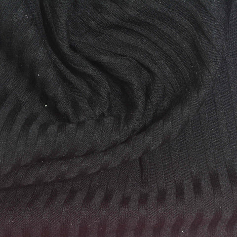 Rib Knit Fabric, 255 gsm — Black