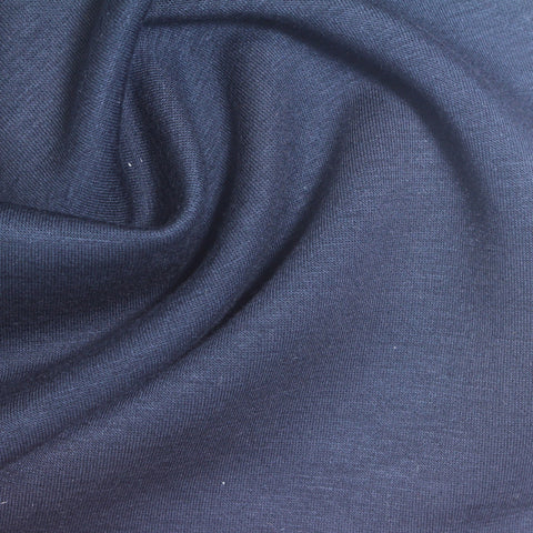 Dark Blue Heathered-Marl Scuba Knit, Viscose-Poly