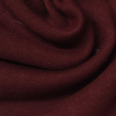 Brushed Polyester Cotton French Terry Fabric, 250 gsm, 165 cm — Red