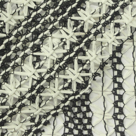 Black Vertical-Stripe Warp Knit, Poly-Cotton