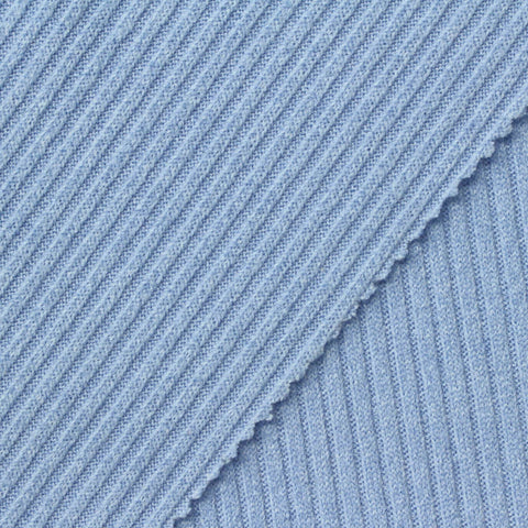 Polyester Stretch Rib Knit Fabric, 335 gsm, 150 cm — Blue