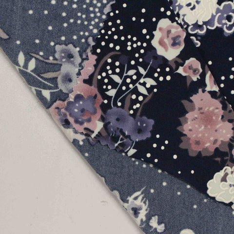 White Floral Linen-Look, Polyester, 244 gsm