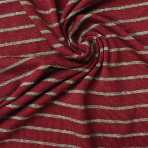Red Stripe Jersey Knit, Viscose
