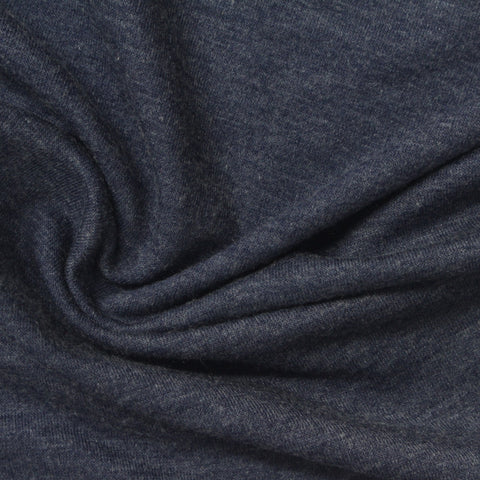 Dark Blue Marl French Terry, Poly-Viscose, 268 gsm
