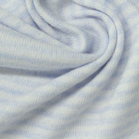 Light Blue Horizontal-Stripe Jersey Knit, Polyester