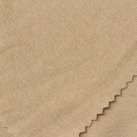 Cotton Stretch Rib Knit Fabric, 268 gsm, 165 cm — Beige