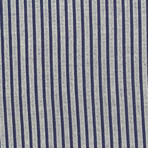 Blue Stripe Jersey Knit, Viscose-Poly