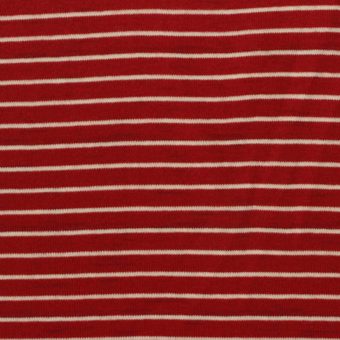 Red Horizontal-Stripe Rib Knit, 235 gsm