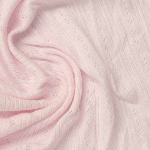 Pale Pink Small-Diamond Rib Knit, Cotton