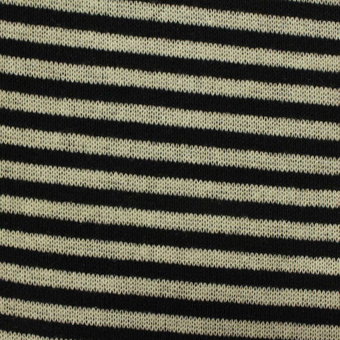 Black Horizontal-Stripe Chunky Knit, Poly-Cotton, 375 gsm