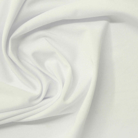 Polyester Stretch Milk Silk Knit Fabric, 160 gsm, 165 cm — White