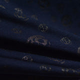 Dark Blue Tone-on-Tone Skull Jacquard, Poly-Viscose — photo 2