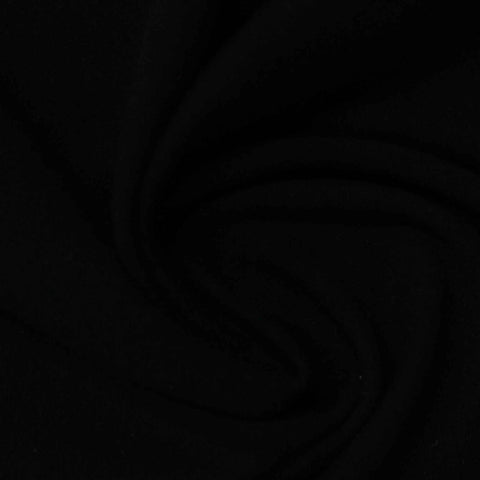 Polyester Stretch Rib Knit Fabric, 250 gsm, 160 cm — Black