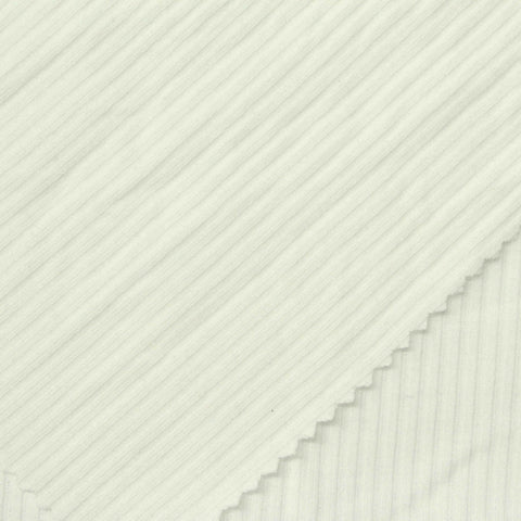 Polyester Viscose Stretch Rib Knit Fabric, 212 gsm, 150 cm — Beige