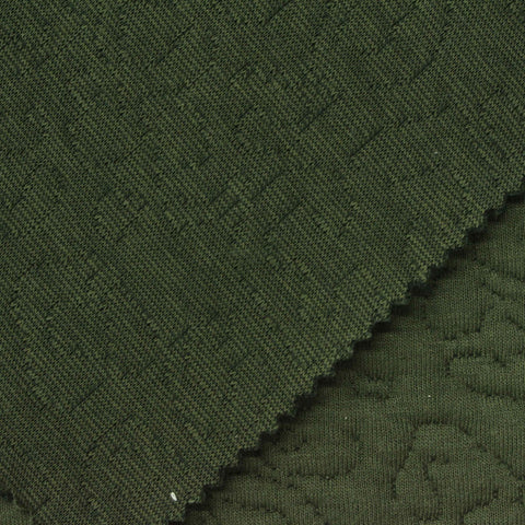 Dark Green Tone-on-Tone Jacquard, Poly-Cotton, 420 gsm