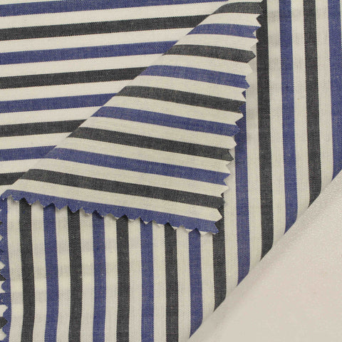 Blue Horizontal-Stripe Woven, Cotton, 108 gsm