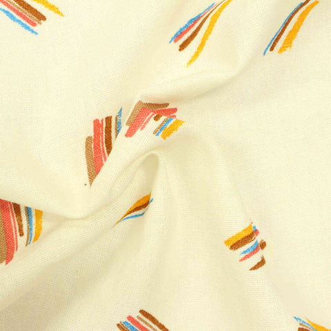 Brown Abstract-Brushstroke Woven, Viscose-Linen