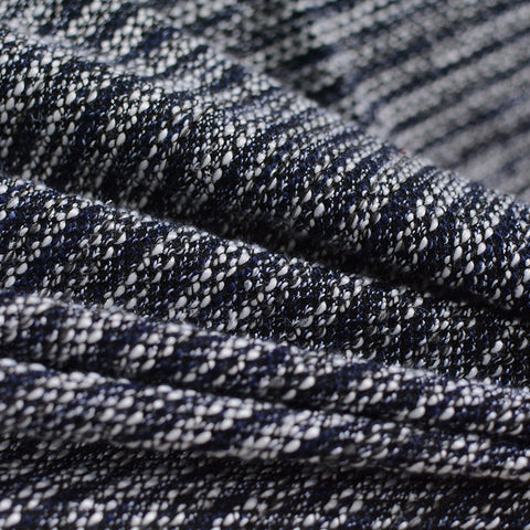 Dark Blue Marl Chunky Knit, Viscose-Poly, 128 gsm