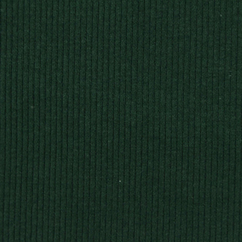 Dark Green Rib Knit, Cotton-Poly