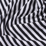 Black Horizontal-Stripe Jersey Knit, Cotton-Modal — photo 2