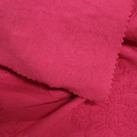 Pink Tone-on-Tone Floral Pointelle Knit, Viscose-Acrylic