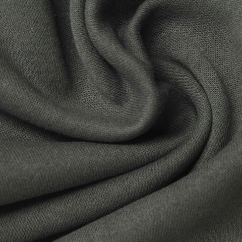 Brushed Polyester Cotton French Terry Fabric, 250 gsm, 175 cm — Green, ref EF-249716