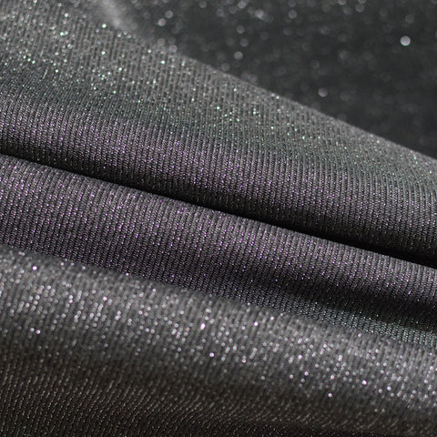 Metallic Stretch Chunky Knit Fabric, 187 gsm, 162 cm — Grey